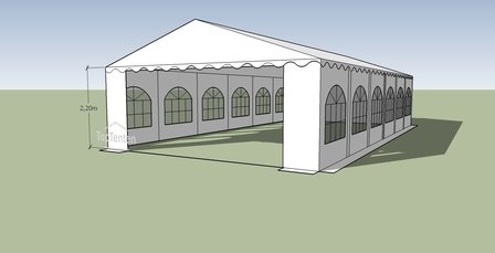 partytent pvc professional ingang 2.20 m grondframe - dakversterking &ndash; dikkere buizen