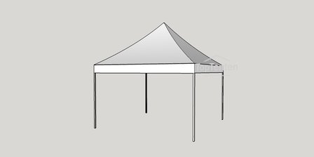 vouwtent 4x4 aluminium frame met polyester dakzeil