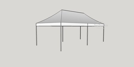 vouwtent 4x8 aluminium frame met polyester dakzeil