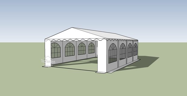 partytent pvc premium grondframe en dakversterking 5x8