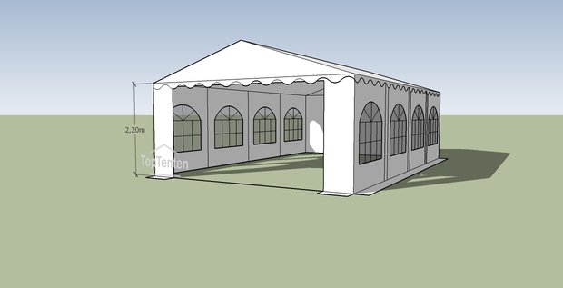 partytent pvc professional ingang 2.20 m grondframe - dakversterking – dikkere buizen