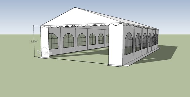 partytent pvc professional ingang 2.20 m grondframe - dakversterking – dikkere buizen