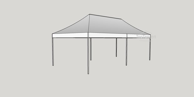 vouwtent 4x8 aluminium frame met polyester dakzeil